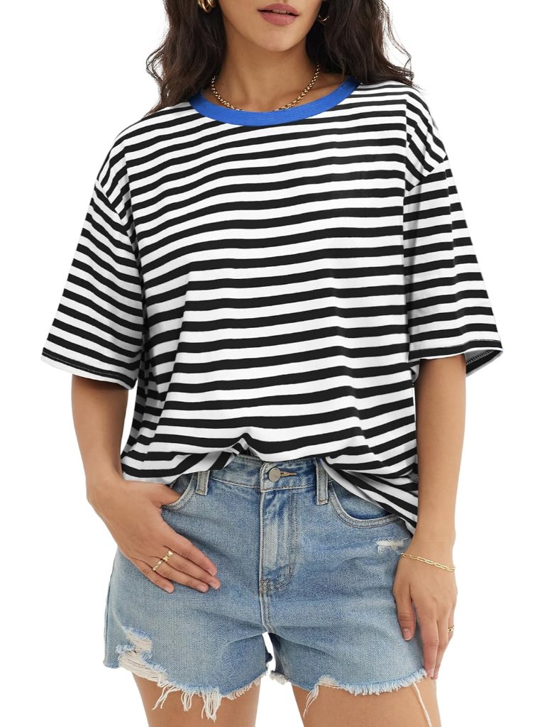 Womens Oversized T Shirts Short Sleeve Workout Tops | Cotton Casual Loose Fit Ba